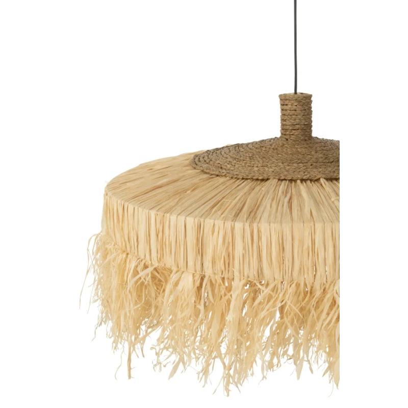 J-Line - Lampada a Sospensione Rotonda - Raffia Naturale