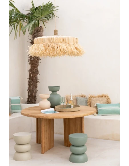 J-Line - Lampada a Sospensione Rotonda - Raffia Naturale