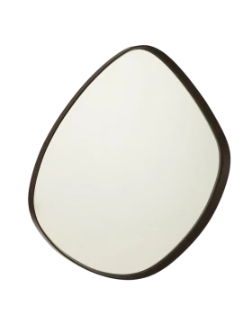 J-Line - Abstract Wall Mirror - Dark Brown