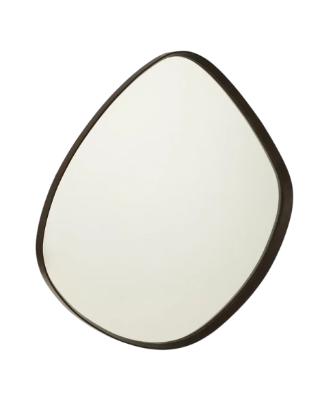 J-Line - Abstract Wall Mirror - Dark Brown