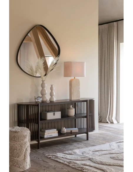 J-Line - Specchio Da Parete Astratto - Marrone Scuro