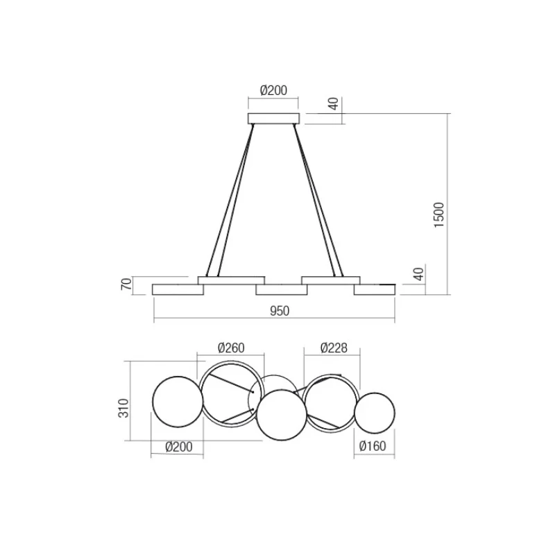 Redo Group - Cronos Pendant Lamp - Matt Black