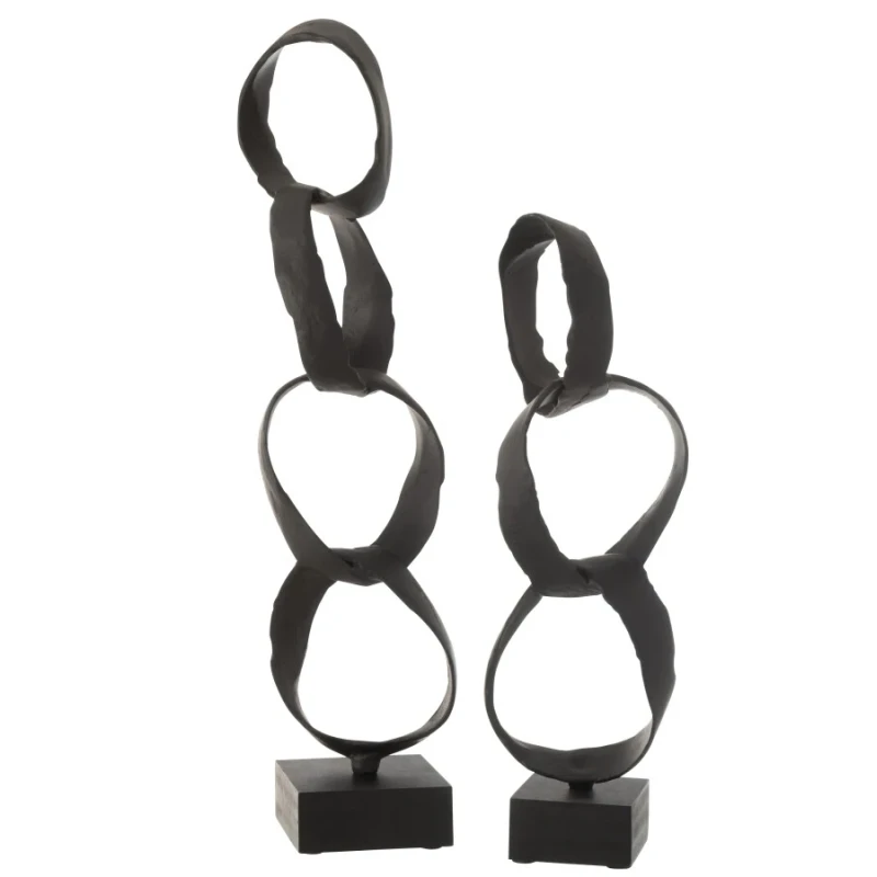 J-Line - Scultura Anelli + Piede - Nero