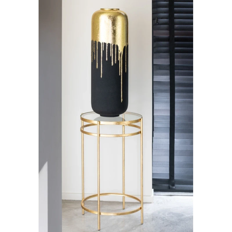 J-Line - Duo Vase - Black / Gold