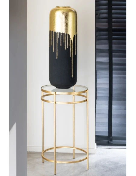 J-Line - Duo Vase - Black / Gold