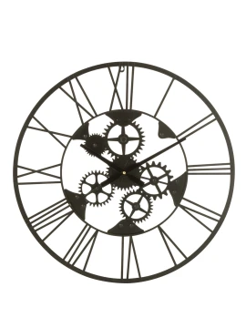 J-Line - Roman Numeral Gear Clock - Black