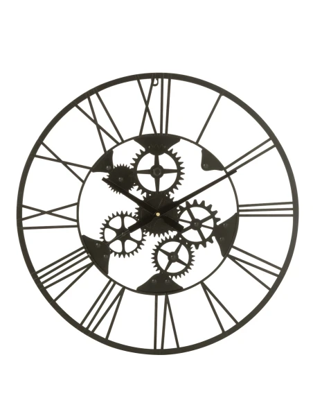J-Line - Roman Numeral Gear Clock - Black