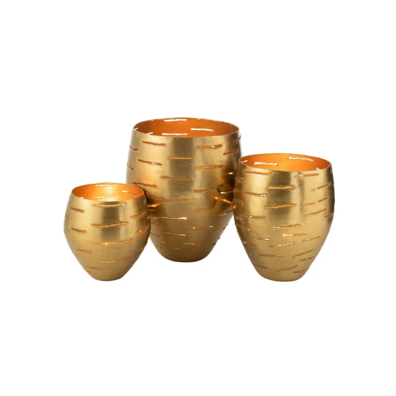 J-Line - Cachepot Metallo - Oro