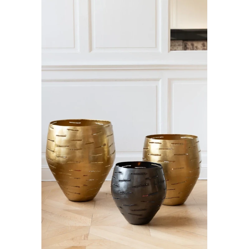 J-Line - Cachepot Metallo - Oro