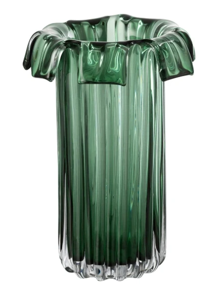 J-Line - Retro Vase - Green Glass
