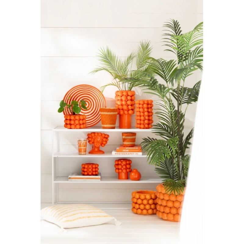 J-Line - Orange Vase - Orange Ceramic