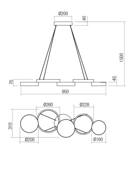 Redo Group - Cronos Lampada a Sospensione - Bronzo
