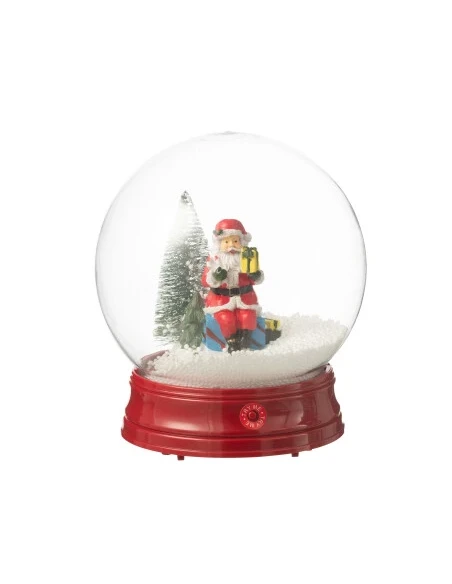 J-Line - Palla Di Neve Led - Babbo Natale e Albero