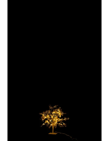 J-Line - Tree with Sequin Leaves and LEDs - Gold