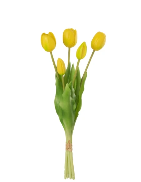 J-Line - 5-Piece Tulip Bouquet - Yellow