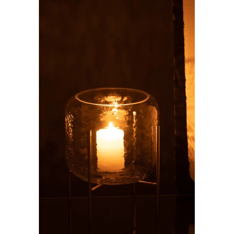 J-Line - Vaso Rotondo + Piede - Vetro Trasparente