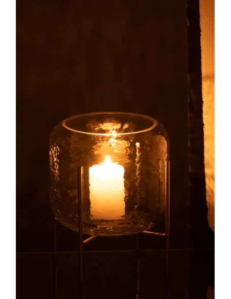 J-Line - Round Vase + Foot - Clear Glass