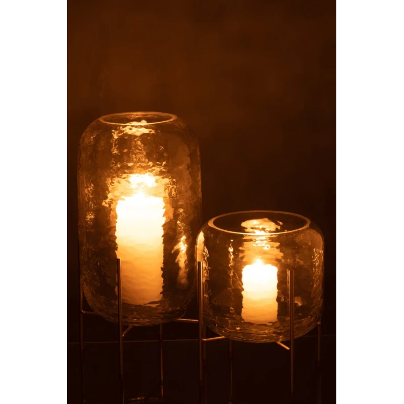 J-Line - Vaso Rotondo + Piede - Vetro Trasparente