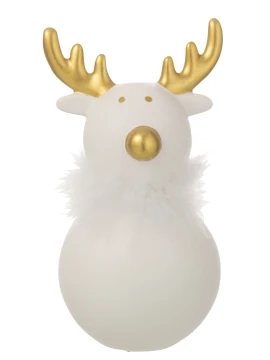 J-Line - Round Ceramic Moose Stripes - Gold / White