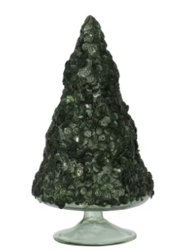 J-Line - Paillette Christmas Tree - Matte Ice / Dark Green
