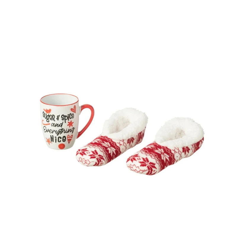 J-Line - Mug + Socks Gift Box - Red Ceramic