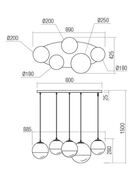Redo Group - Berry Suspension Lamp - Matt Gold/Shaded White