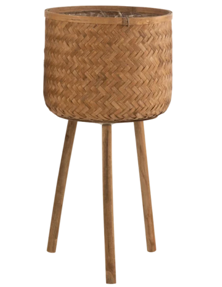 J-Line - Portavasi 3 Piedi - Bambu / Plastica Naturale