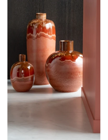 J-Line - Vaso Aline Ovale Ceramica - Ruggine