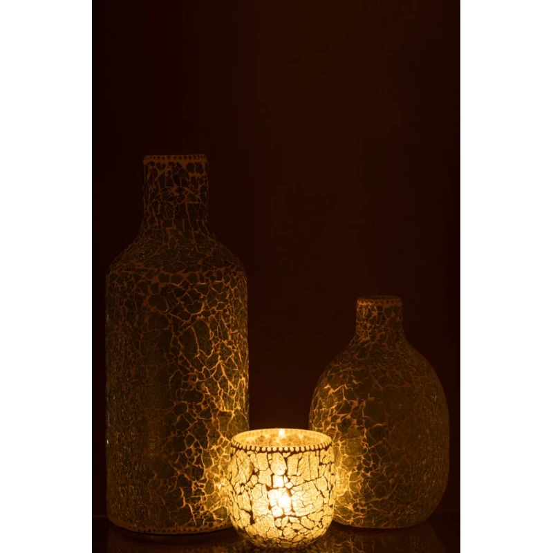 J-Line - Vaso Mosaico - Grigio / Bianco