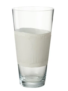 J-Line - Vaso Delph Vetro - Trasparente / Bianco
