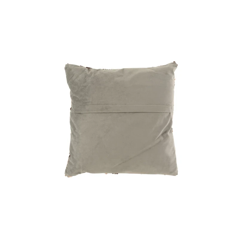 J-Line - Velvet Sequin Cushion - Grey / Pink