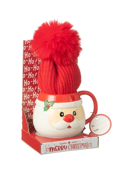 J-Line - Mug + Santa Hat Gift Box - Multicolor Ceramic