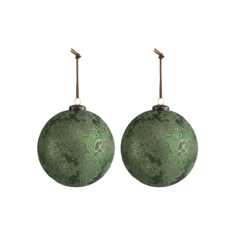 J-Line - Antique Glass Christmas Ball - Bright Green