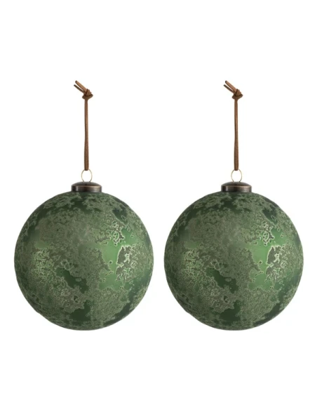 J-Line - Antique Glass Christmas Ball - Bright Green