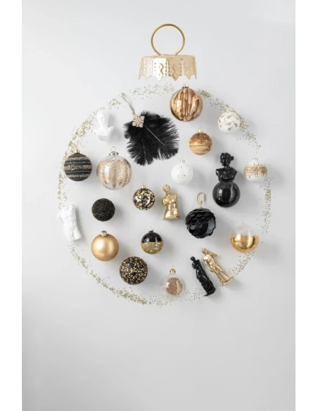 J-Line - Glass Christmas Ball - Transparent / Shiny Gold