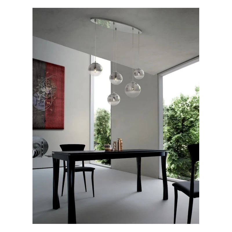 Redo Group - Berry Suspension Lamp - Chrome/Smoke Shade
