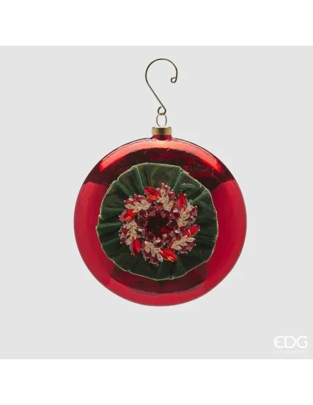 EDG - Gem Medallion Christmas Ball - Red