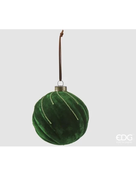 EDG - Round Velvet Christmas Ball - Green