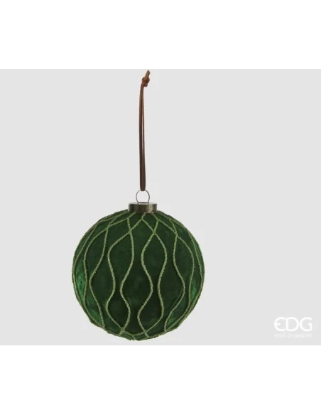 EDG - Round Velvet Christmas Ball - Green