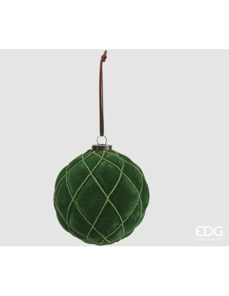 EDG - Round Velvet Christmas Ball - Green