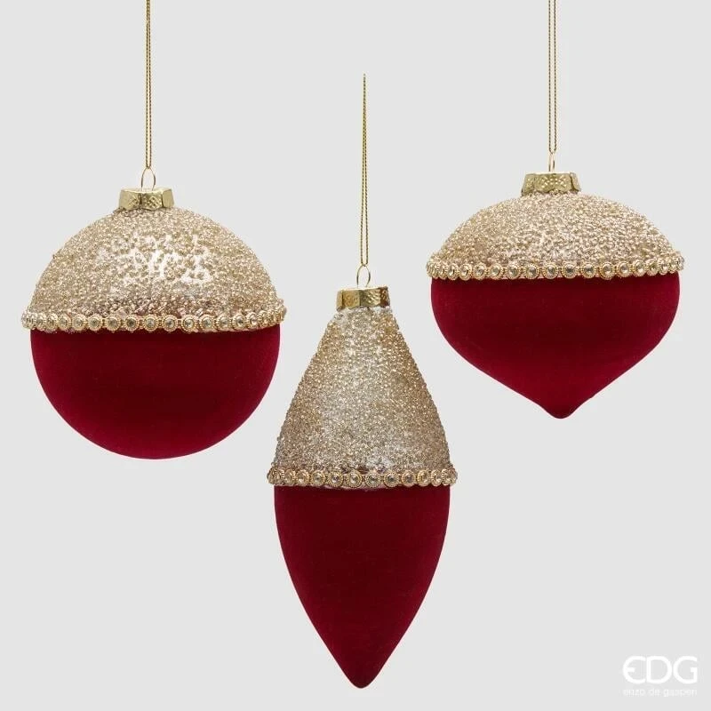 EDG - Bicolor Spinning Top Christmas Ball - Red