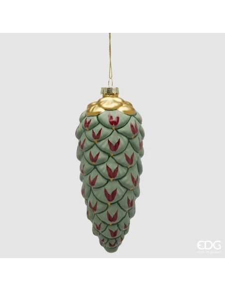 EDG - Pine Cone Christmas Ball H 17.5 cm - Green