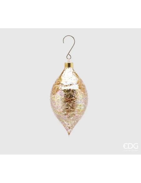 EDG - Pallina di Natale Microfoglie Fuso - Oro