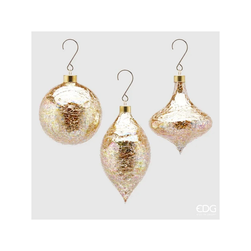 EDG - Micro-Leaf Spinning Top Christmas Ball - Gold