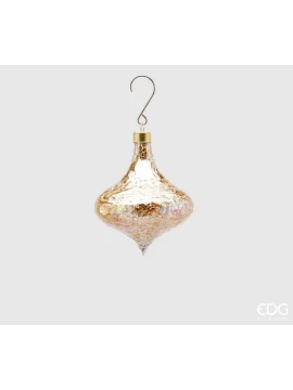 EDG - Micro-Leaf Spinning Top Christmas Ball - Gold