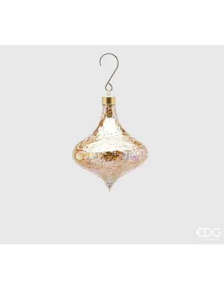 EDG - Micro-Leaf Spinning Top Christmas Ball - Gold