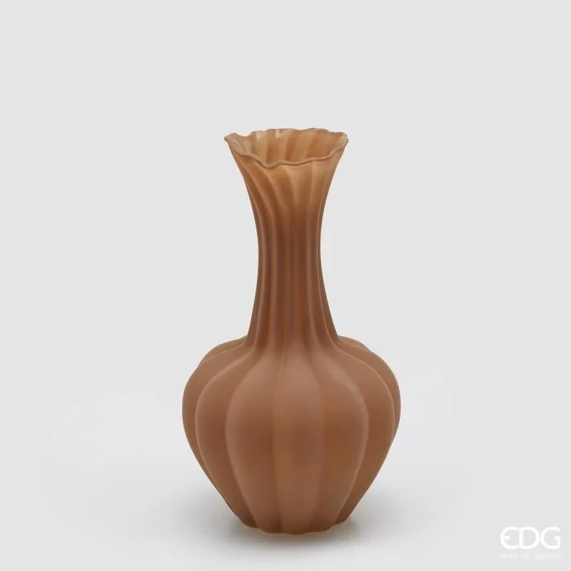 EDG - Vaso Flow Sinuoso H 31 cm - Marrone Chiaro