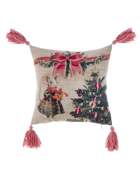 Blanc MariClò - Christmas Fairy Tale Cushion with Tassels - 30 x 30 cm