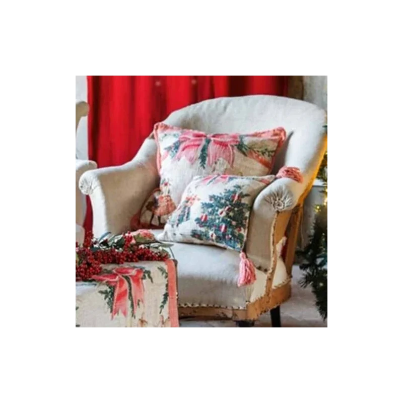 Blanc MariClò - Cuscino con Nappe Favola di Natale - 30 x 30 cm