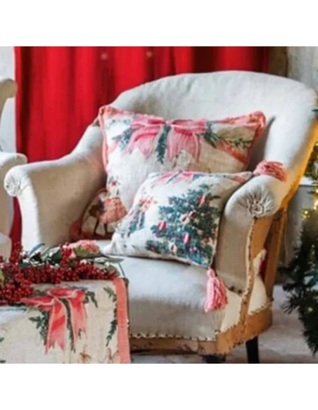 Blanc MariClò - Cuscino con Nappe Favola di Natale - 30 x 30 cm